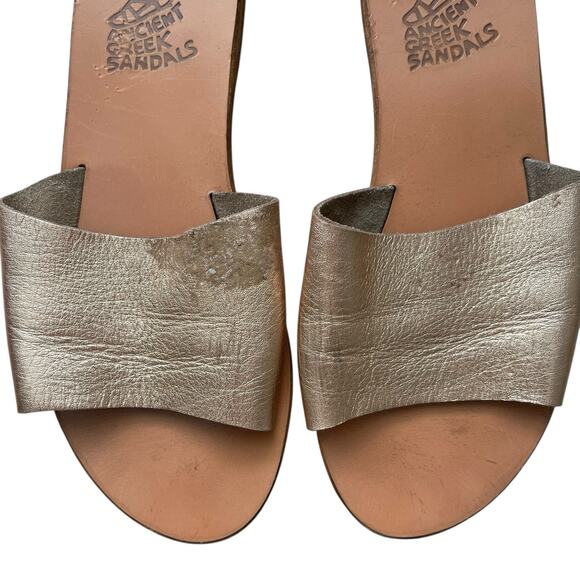 Ancient Greek Sandals EUR 41 US 10 Slide Sandals Rose Gold Casual Basic - Picture 2 of 7